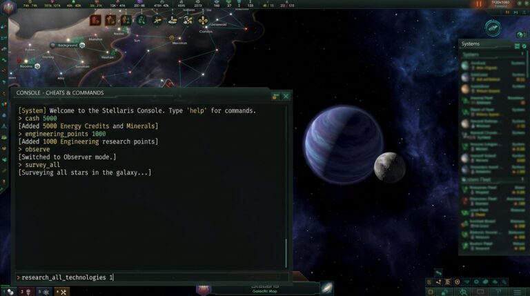 Stellaris: Códigos de trucos y comandos de consola